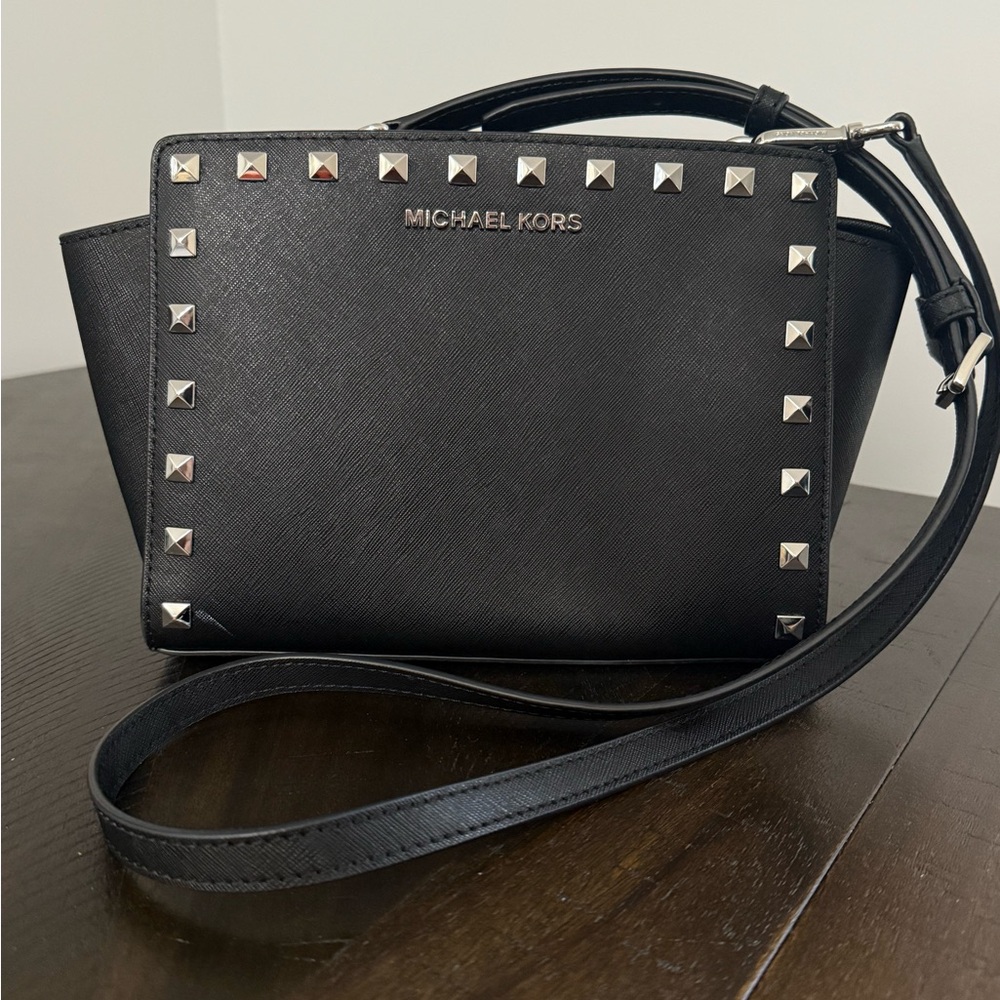 Michael Kors Black Selma Bag Studs